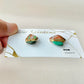 Imari Ware Kintsugi Titanium Earrings Gold Carnelian