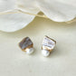 Imari Ware Kintsugi Titanium Earrings Gold Carnelian