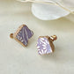 Imari Ware Kintsugi Titanium Earrings Gold Carnelian