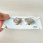 Imari Ware Kintsugi Titanium Earrings Gold Carnelian