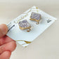 Imari Ware Kintsugi Titanium Earrings Gold Carnelian