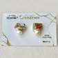 Imari Ware Kintsugi Titanium Earrings Gold Carnelian
