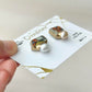 Imari Ware Kintsugi Titanium Earrings Gold Carnelian