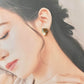 Imari Ware Kintsugi Titanium Earrings Gold Carnelian