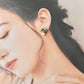 Imari Ware Kintsugi Titanium Earrings Gold Carnelian